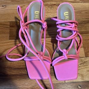 Ego Official Pink Strap Up Heels